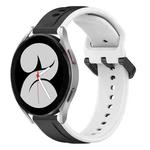 For Samsung Galaxy Watch 4 40mm 20mm Convex Loop Two-Color Silicone Watch Band(Black+White)