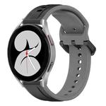 For Samsung Galaxy Watch 4 40mm 20mm Convex Loop Two-Color Silicone Watch Band(Black+Grey)