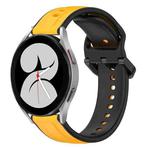 For Samsung Galaxy Watch 4 40mm 20mm Convex Loop Two-Color Silicone Watch Band(Yellow+Black)