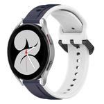 For Samsung Galaxy Watch 4 40mm 20mm Convex Loop Two-Color Silicone Watch Band(Midnight Blue + White)