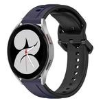 For Samsung Galaxy Watch 4 40mm 20mm Convex Loop Two-Color Silicone Watch Band(Midnight Blue + Black)