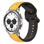 For Samsung  Galaxy Watch 4 Classic 42mm 20mm Convex Loop Two-Color Silicone Watch Band(Yellow+Black)