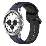 For Samsung  Galaxy Watch 4 Classic 42mm 20mm Convex Loop Two-Color Silicone Watch Band(Midnight Blue + Black)