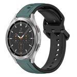 For Samsung  Galaxy Watch 4 Classic 46mm 20mm Convex Loop Two-Color Silicone Watch Band(Olive Green + Black)