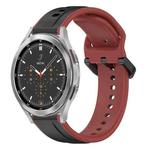 For Samsung  Galaxy Watch 4 Classic 46mm 20mm Convex Loop Two-Color Silicone Watch Band(Black+Red)