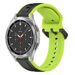 For Samsung  Galaxy Watch 4 Classic 46mm 20mm Convex Loop Two-Color Silicone Watch Band(Black+Lime)