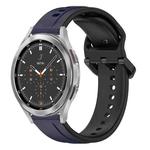 For Samsung  Galaxy Watch 4 Classic 46mm 20mm Convex Loop Two-Color Silicone Watch Band(Midnight Blue + Black)