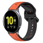 For Samsung Galaxy Watch Active 2 40mm 20mm Convex Loop Two-Color Silicone Watch Band(Orange+Black)
