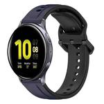 For Samsung Galaxy Watch Active 2 40mm 20mm Convex Loop Two-Color Silicone Watch Band(Midnight Blue + Black)