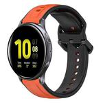 For Samsung Galaxy Watch Active 2 44mm 20mm Convex Loop Two-Color Silicone Watch Band(Orange+Black)