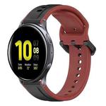 For Samsung Galaxy Watch Active 2 44mm 20mm Convex Loop Two-Color Silicone Watch Band(Black+Red)