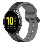 For Samsung Galaxy Watch Active 2 44mm 20mm Convex Loop Two-Color Silicone Watch Band(Black+Grey)