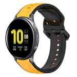 For Samsung Galaxy Watch Active 2 44mm 20mm Convex Loop Two-Color Silicone Watch Band(Yellow+Black)