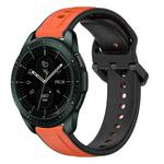 For Samsung Galaxy Watch 42mm 20mm Convex Loop Two-Color Silicone Watch Band(Orange+Black)