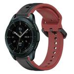 For Samsung Galaxy Watch 42mm 20mm Convex Loop Two-Color Silicone Watch Band(Black+Red)