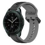 For Samsung Galaxy Watch 42mm 20mm Convex Loop Two-Color Silicone Watch Band(Black+Grey)