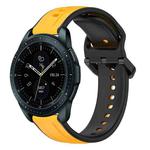 For Samsung Galaxy Watch 42mm 20mm Convex Loop Two-Color Silicone Watch Band(Yellow+Black)