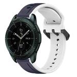 For Samsung Galaxy Watch 42mm 20mm Convex Loop Two-Color Silicone Watch Band(Midnight Blue + White)