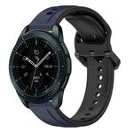 For Samsung Galaxy Watch 42mm 20mm Convex Loop Two-Color Silicone Watch Band(Midnight Blue + Black)