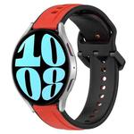 For Samsung Galaxy Watch 6 44mm 20mm Convex Loop Two-Color Silicone Watch Band(Red+Black)