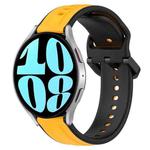 For Samsung Galaxy Watch 6 44mm 20mm Convex Loop Two-Color Silicone Watch Band(Yellow+Black)