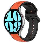 For Samsung Galaxy Watch 6 40mm 20mm Convex Loop Two-Color Silicone Watch Band(Orange+Black)