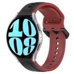 For Samsung Galaxy Watch 6 40mm 20mm Convex Loop Two-Color Silicone Watch Band(Black+Red)