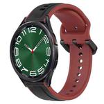 For Samsung Galaxy Watch 6 Classic 43mm 20mm Convex Loop Two-Color Silicone Watch Band(Black+Red)