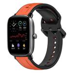 For Amazfit GTS 2 Mini 20mm Convex Loop Two-Color Silicone Watch Band(Orange+Black)