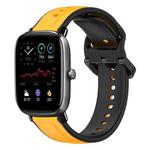 For Amazfit GTS 2 Mini 20mm Convex Loop Two-Color Silicone Watch Band(Yellow+Black)