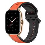 For Amazfit GTS 2 20mm Convex Loop Two-Color Silicone Watch Band(Orange+Black)