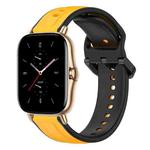 For Amazfit GTS 2 20mm Convex Loop Two-Color Silicone Watch Band(Yellow+Black)