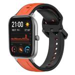 For Amazfit GTS 20mm Convex Loop Two-Color Silicone Watch Band(Orange+Black)