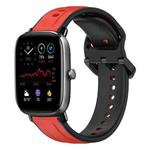 For Amazfit GTS 4 Mini 20mm Convex Loop Two-Color Silicone Watch Band(Red+Black)