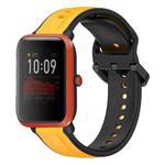 For Amazfit Bip 1S 20mm Convex Loop Two-Color Silicone Watch Band(Yellow+Black)