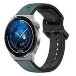 For Huawei Watch GT3 Pro 43mm 20mm Convex Loop Two-Color Silicone Watch Band(Olive Green + Black)