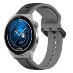 For Huawei Watch GT3 Pro 43mm 20mm Convex Loop Two-Color Silicone Watch Band(Black+Grey)