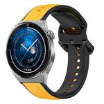 For Huawei Watch GT3 Pro 43mm 20mm Convex Loop Two-Color Silicone Watch Band(Yellow+Black)