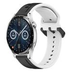 For Huawei Watch GT3 42mm 20mm Convex Loop Two-Color Silicone Watch Band(Black+White)