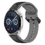 For Huawei Watch GT3 42mm 20mm Convex Loop Two-Color Silicone Watch Band(Black+Grey)