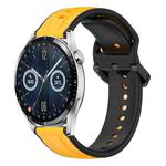 For Huawei Watch GT3 42mm 20mm Convex Loop Two-Color Silicone Watch Band(Yellow+Black)