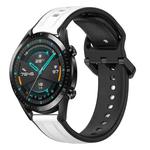 For Huawei Watch GT2 42mm 20mm Convex Loop Two-Color Silicone Watch Band(White+Black)