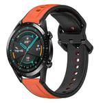 For Huawei Watch GT2 42mm 20mm Convex Loop Two-Color Silicone Watch Band(Orange+Black)