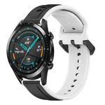 For Huawei Watch GT2 42mm 20mm Convex Loop Two-Color Silicone Watch Band(Black+White)