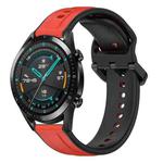 For Huawei Watch GT2 42mm 20mm Convex Loop Two-Color Silicone Watch Band(Red+Black)