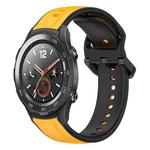 For Huawei Watch 2 20mm Convex Loop Two-Color Silicone Watch Band(Yellow+Black)