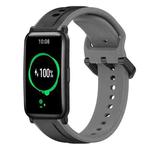 For Honor Watch ES 20mm Convex Loop Two-Color Silicone Watch Band(Black+Grey)