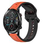 For Honor MagicWatch2 42mm 20mm Convex Loop Two-Color Silicone Watch Band(Orange+Black)