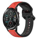 For Honor MagicWatch2 42mm 20mm Convex Loop Two-Color Silicone Watch Band(Red+Black)