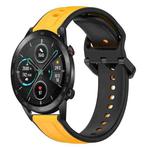 For Honor MagicWatch2 42mm 20mm Convex Loop Two-Color Silicone Watch Band(Yellow+Black)